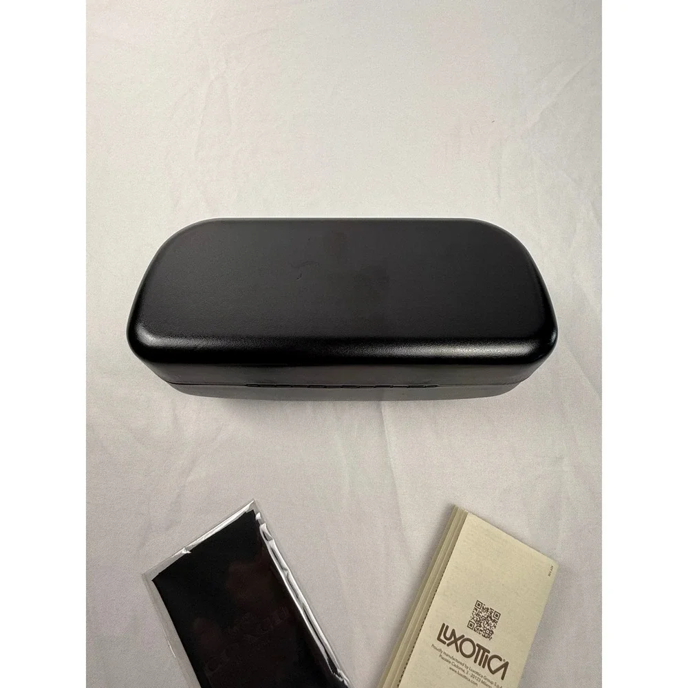 Coach Black Hard Sunglasses Case‎ with Cleaning Cloth and Care Booklet Luxottica